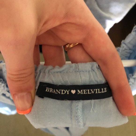 Brandy Melville Light Blue Maura Off Shoulder top - Picture 4 of 4